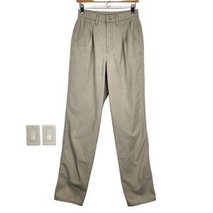 Rockies Vintage Bareback Khaki High‎ Rise Jeans Womens 7/8 Long Pleated Western